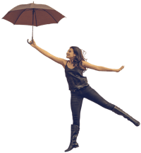 Person with umbrella