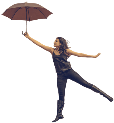 Person with umbrella